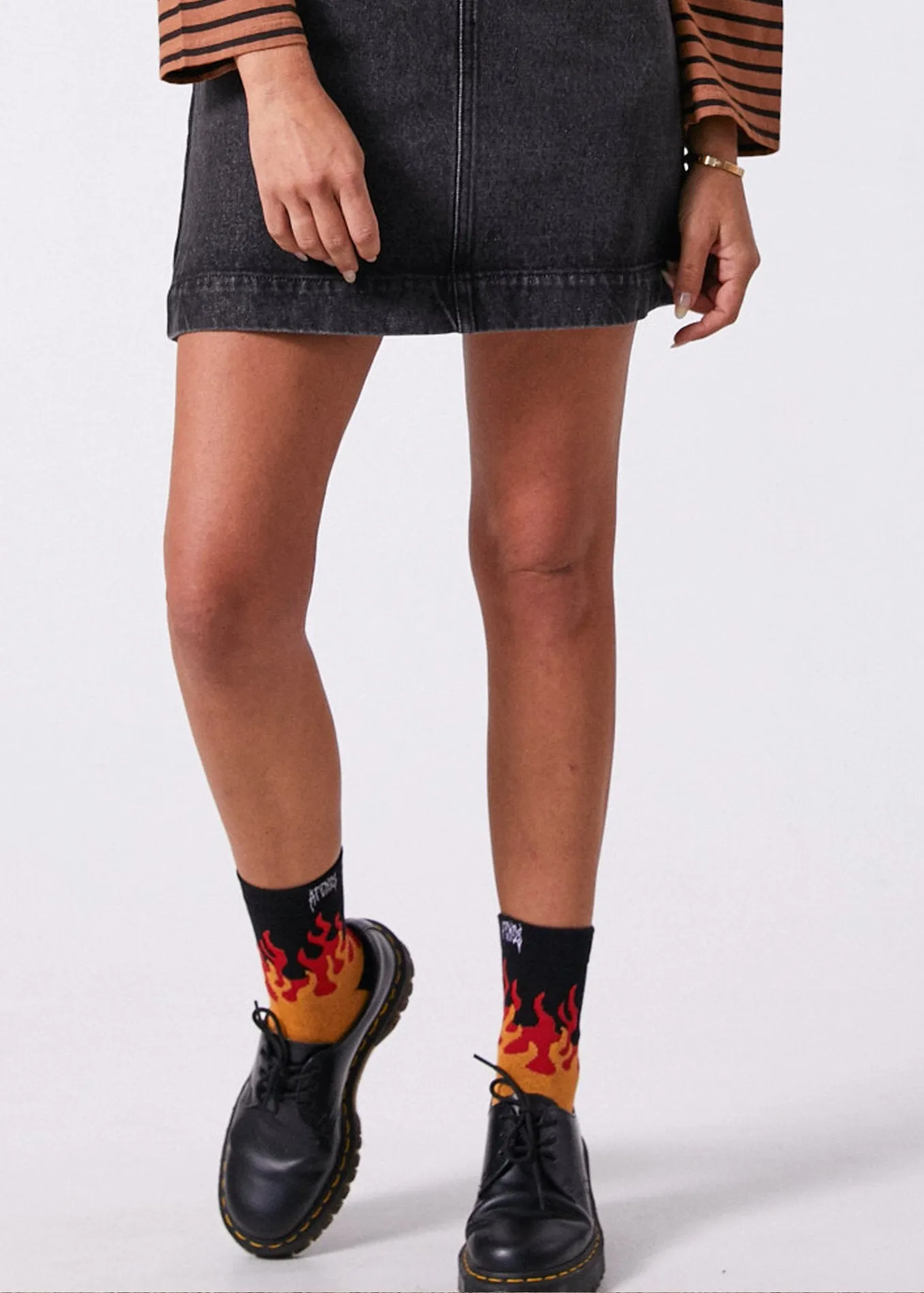 Afends Unisex Torched - Socks One Pack - Yellow