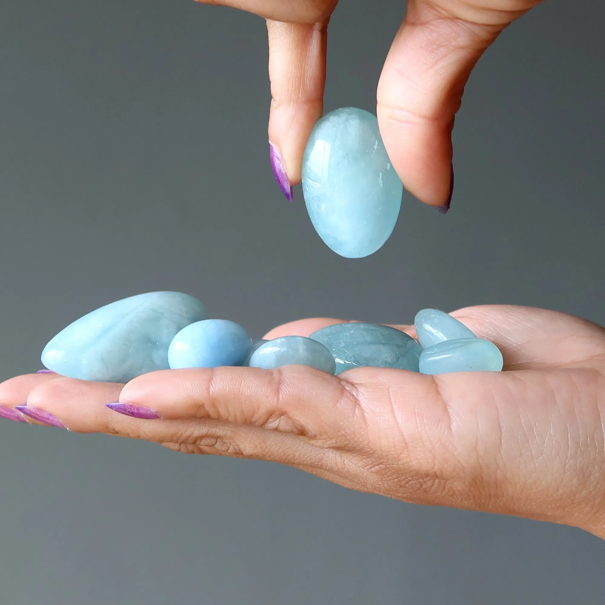 Aquamarine Tumbled Stone Blue Cleansing Crystal