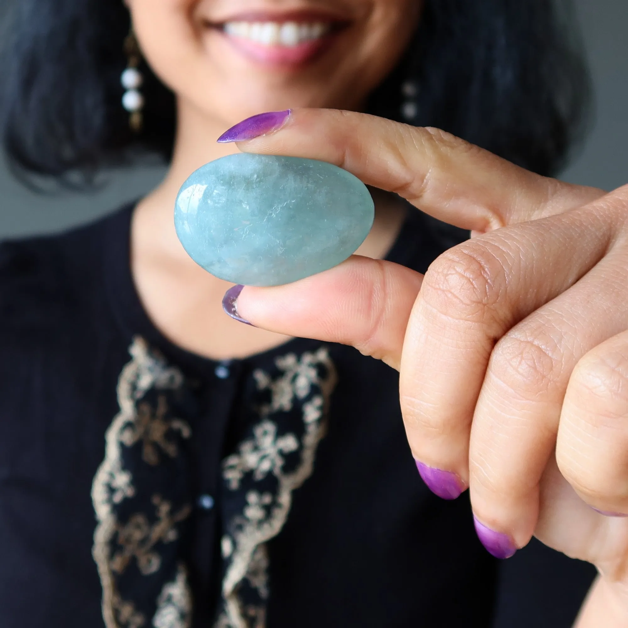 Aquamarine Tumbled Stone Blue Cleansing Crystal