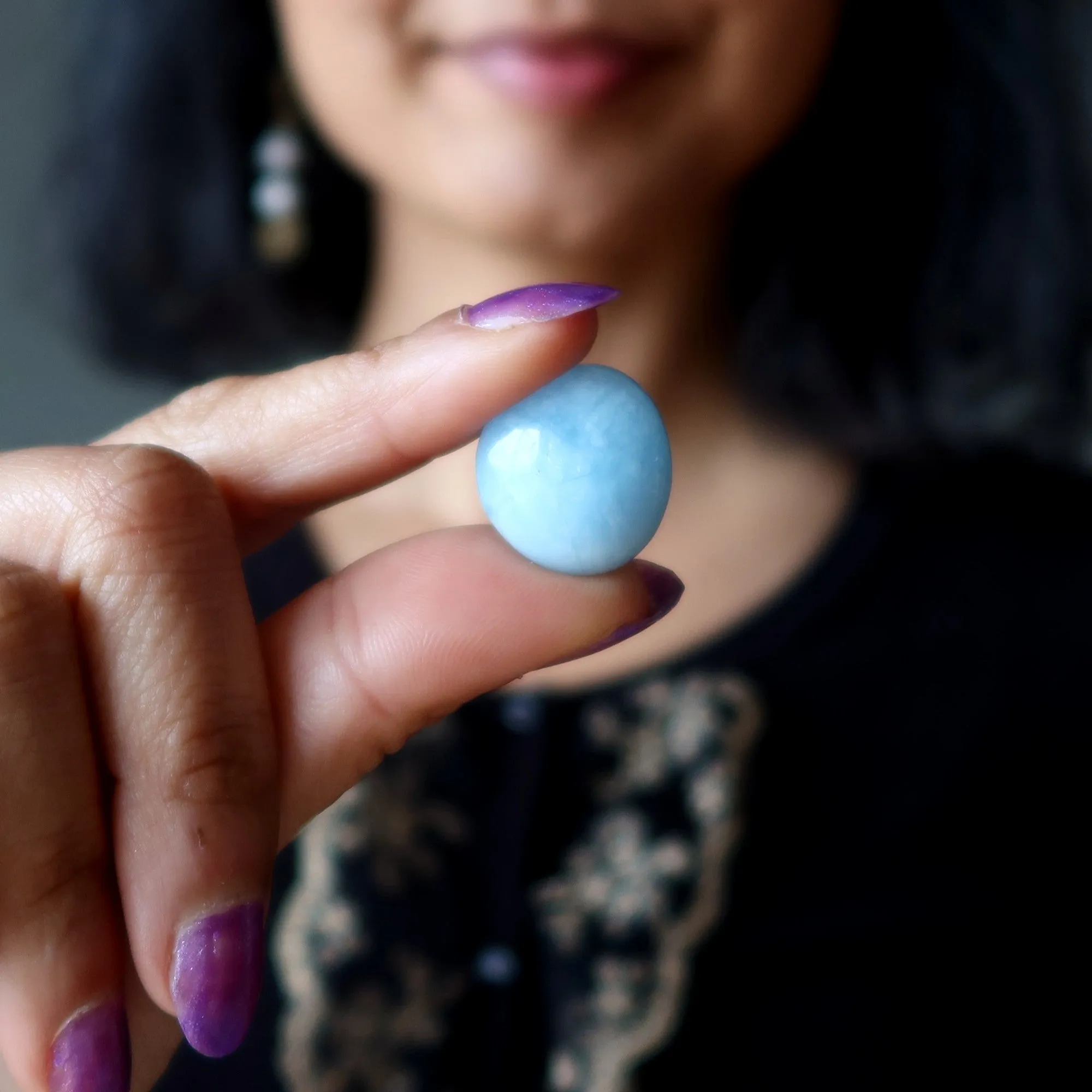 Aquamarine Tumbled Stone Blue Cleansing Crystal