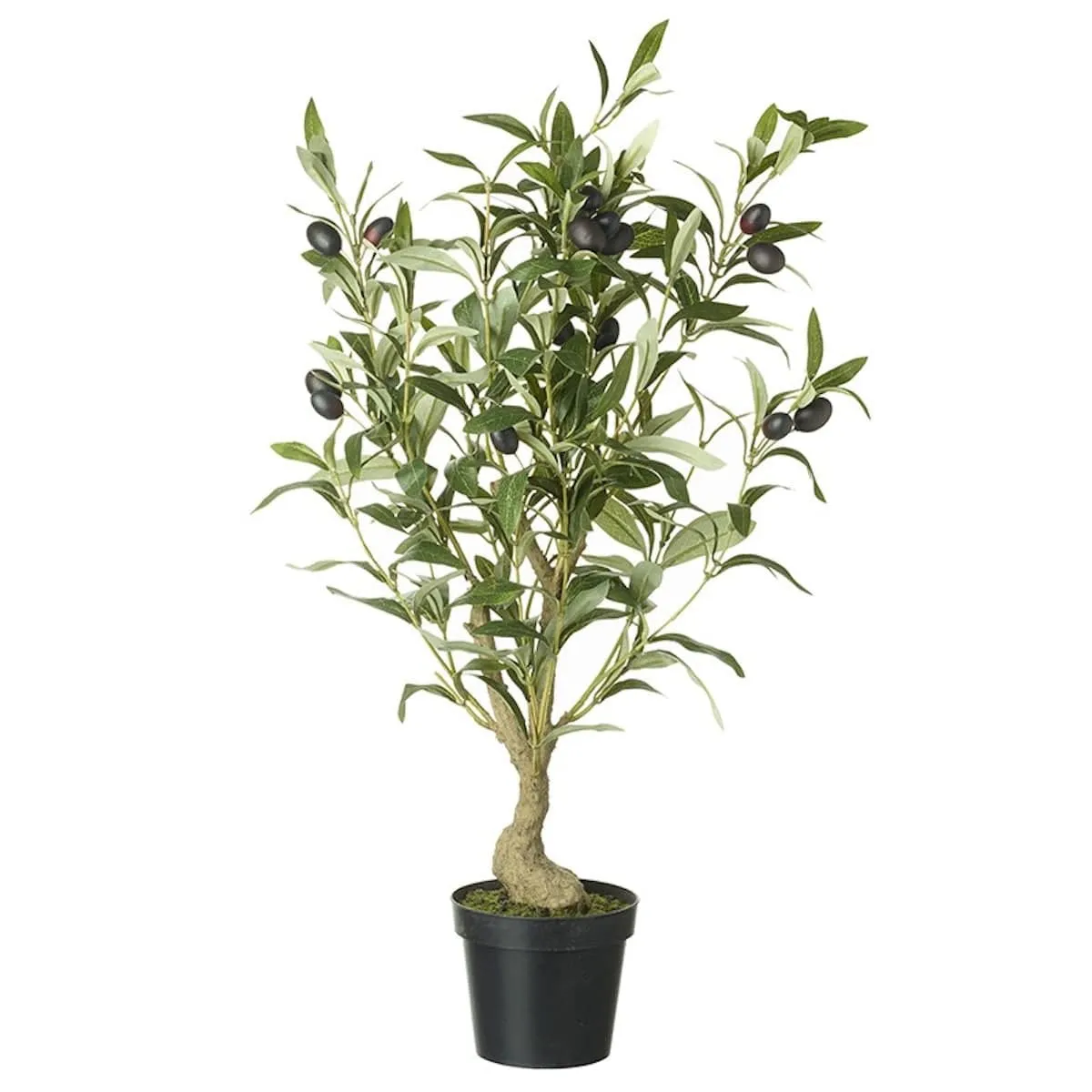 Artificial Olive Tree in Black Pot