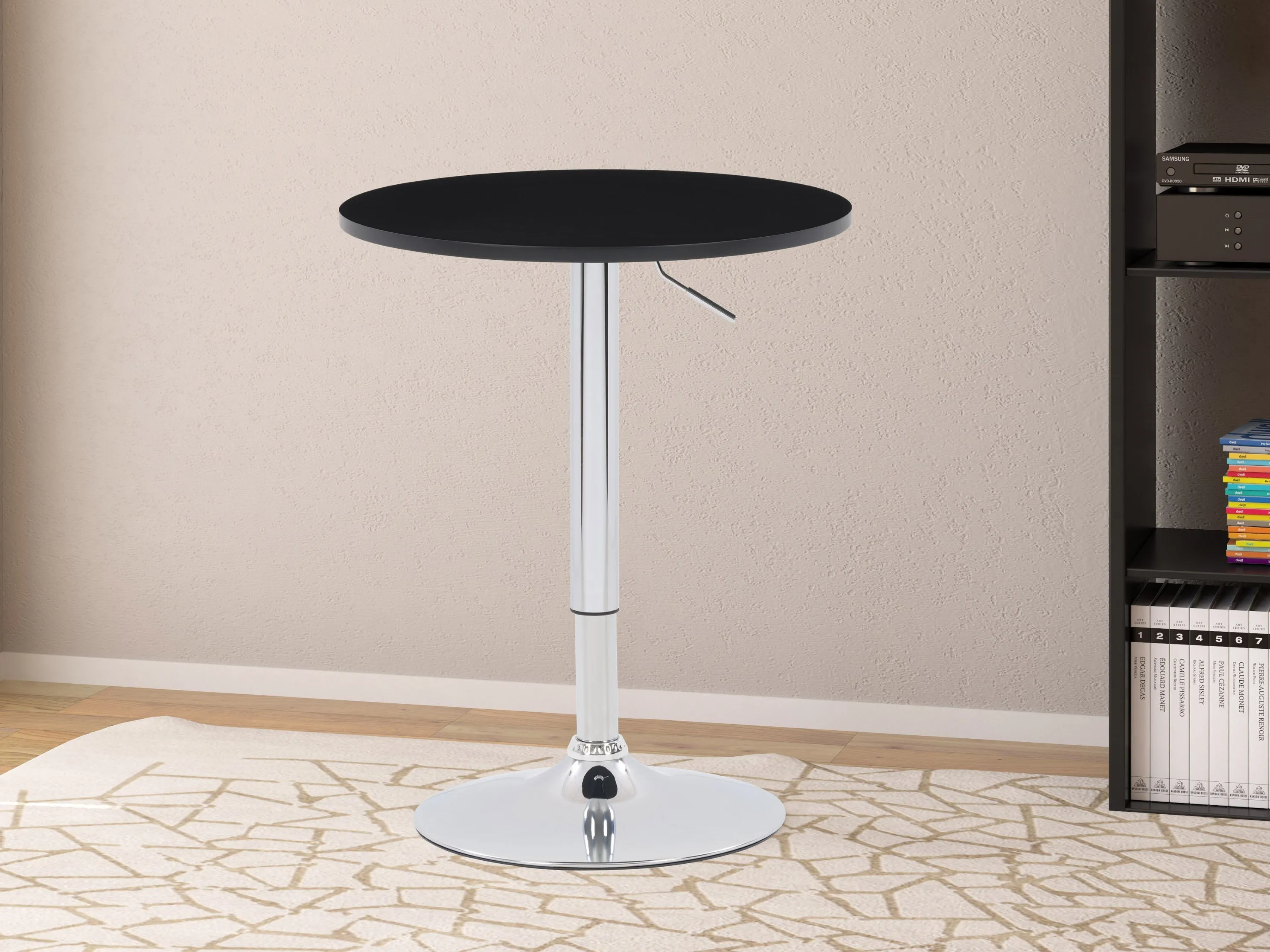 Black Bar Table, Adjustable Height