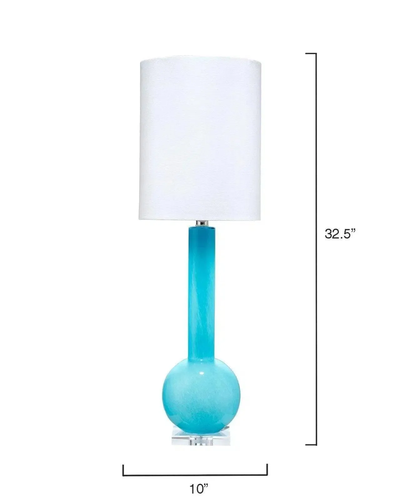 Coastal Style Blue Glass Studio Table Lamp