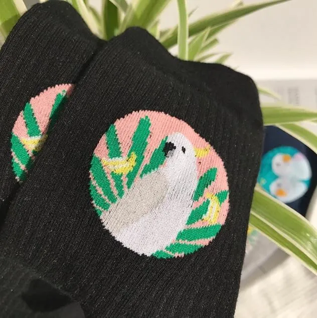 Cute Parrots Birds Cotton Ankle Knit Socks