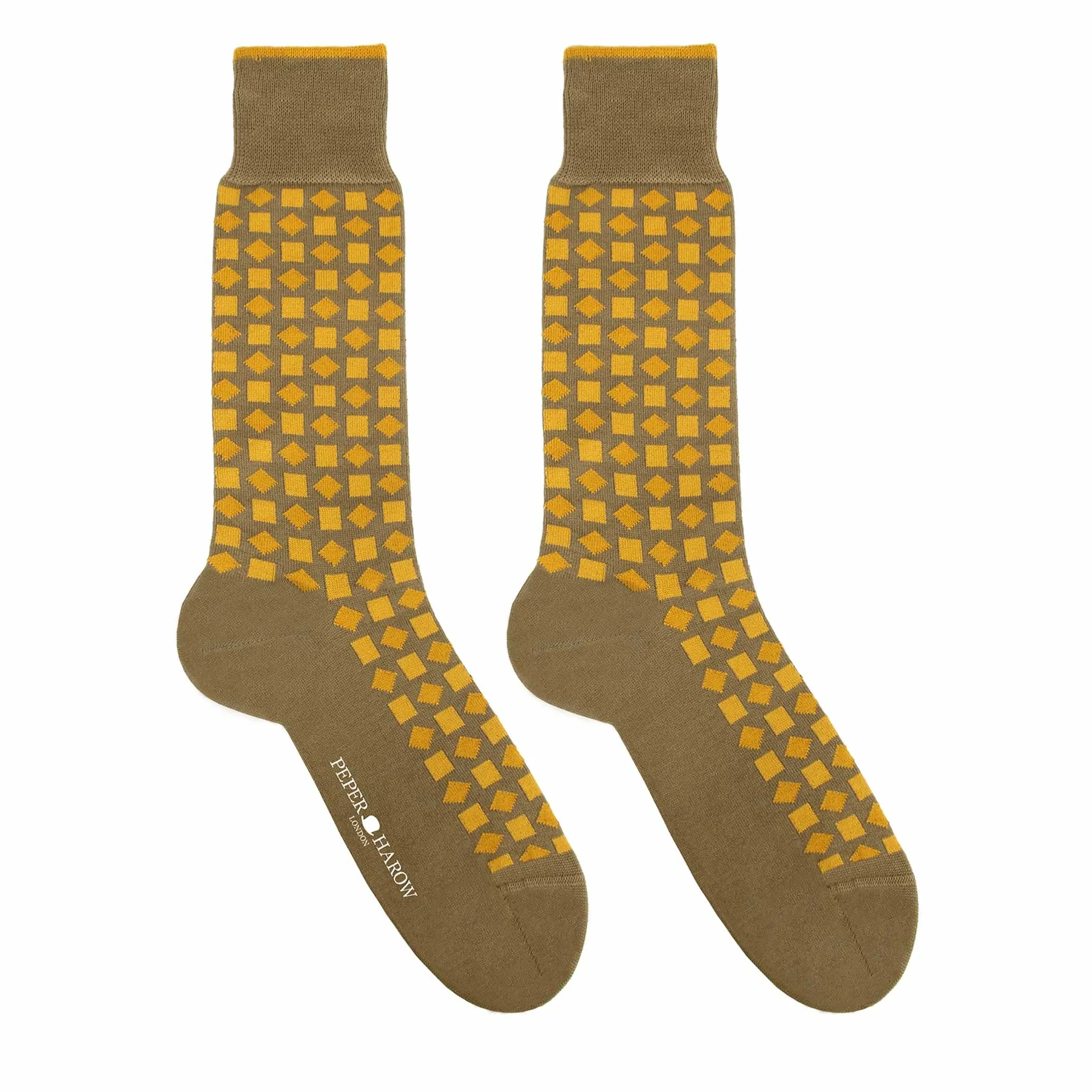 Diamonds Men's Socks - Mustard