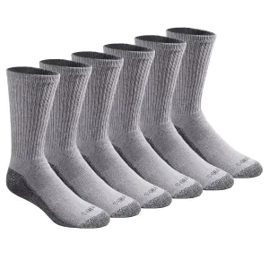 Dickies Men's Dri-Tech Comfort Moisture Control Socks 6 Pairs Crew Socks Gray