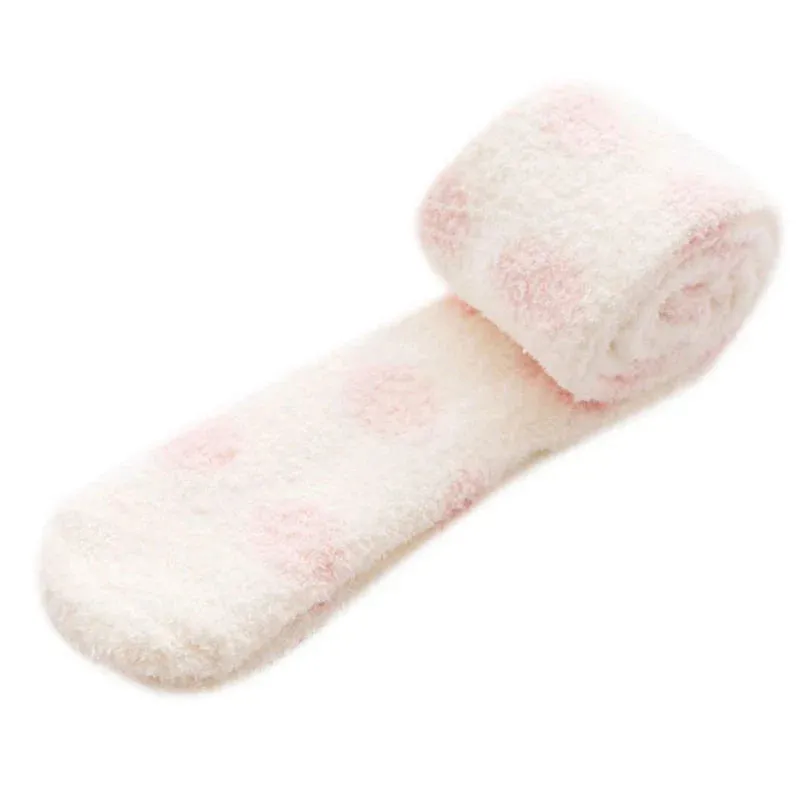 Cozy Fuzzy Spotted Thigh-High Socks