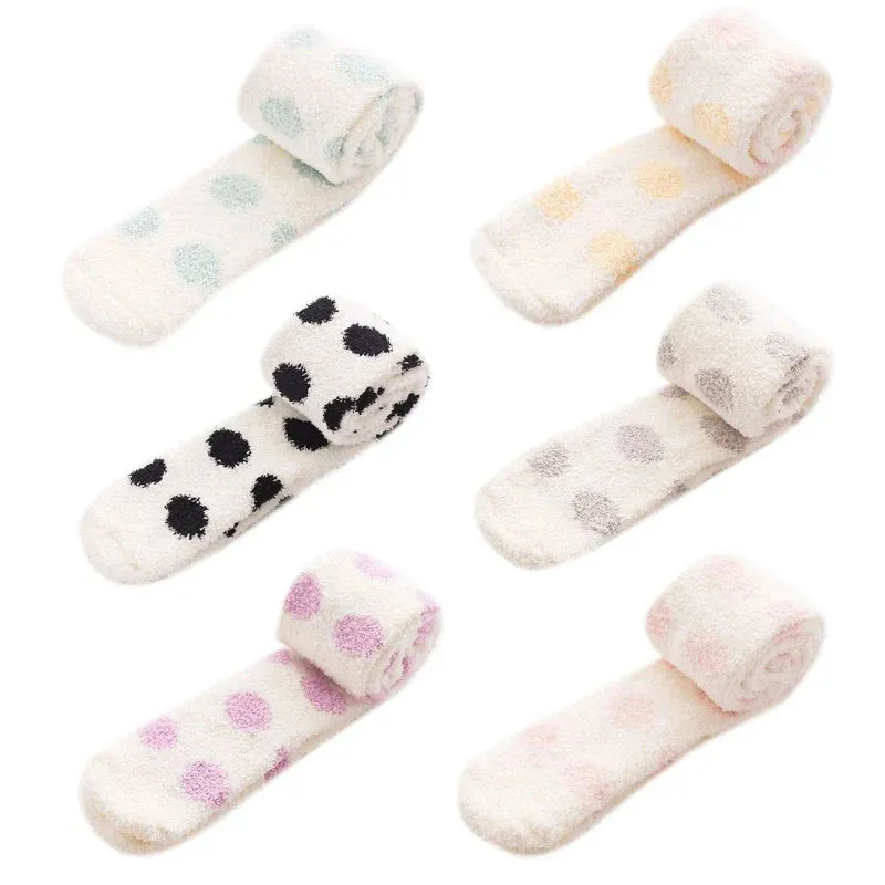 Cozy Fuzzy Spotted Thigh-High Socks
