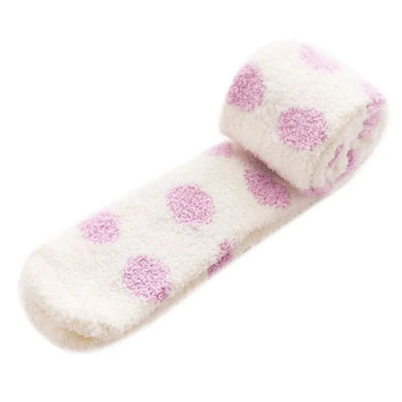 Cozy Fuzzy Spotted Thigh-High Socks