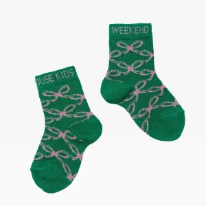 Green Lace Kid's Socks