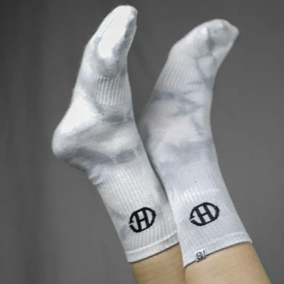 Grey Tie Dye Sports Socks