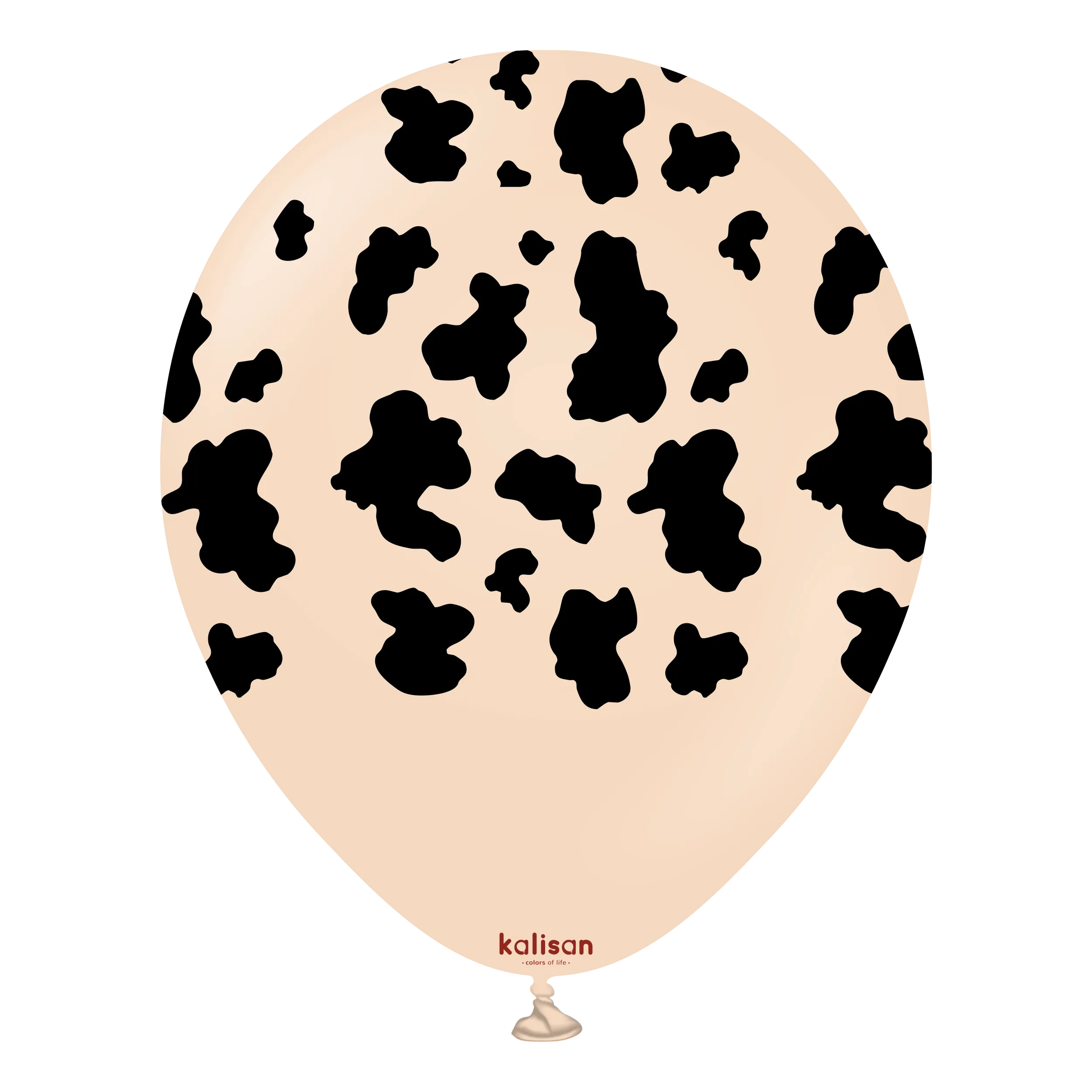 Kalisan 12" Safari Cow Printed Latex Balloon, Color Blush (Black), 25 pieces