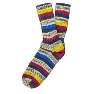 Ladies Delightful Tri Color Pattern Designer Irish Wool Country Socks