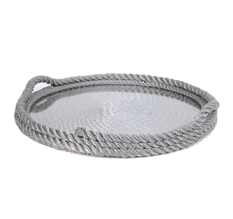 Round Nautical-Themed Serving Tray from the Maritimo Collection
