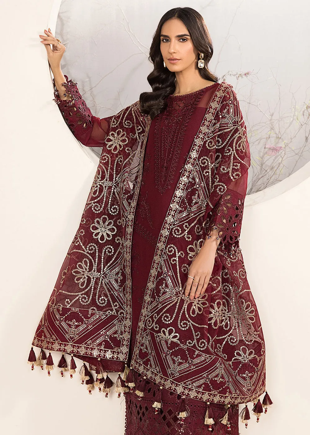 Maroon Formal Suit - Alizeh - Lamhay Formals '23 - V15D01 - Raisa
