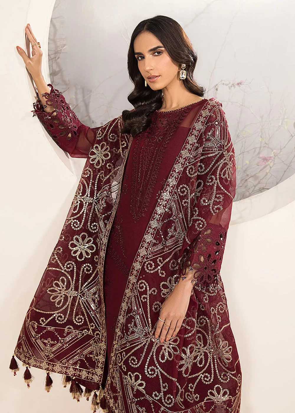 Maroon Formal Suit - Alizeh - Lamhay Formals '23 - V15D01 - Raisa
