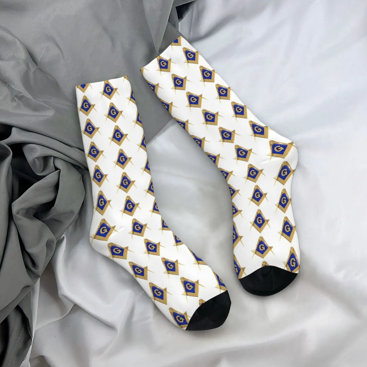 Master Mason Blue Lodge Sock - Blue & Gold Emblem