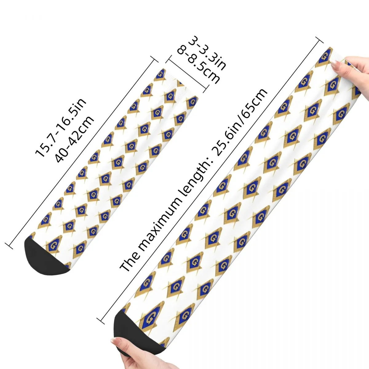 Master Mason Blue Lodge Sock - Blue & Gold Emblem