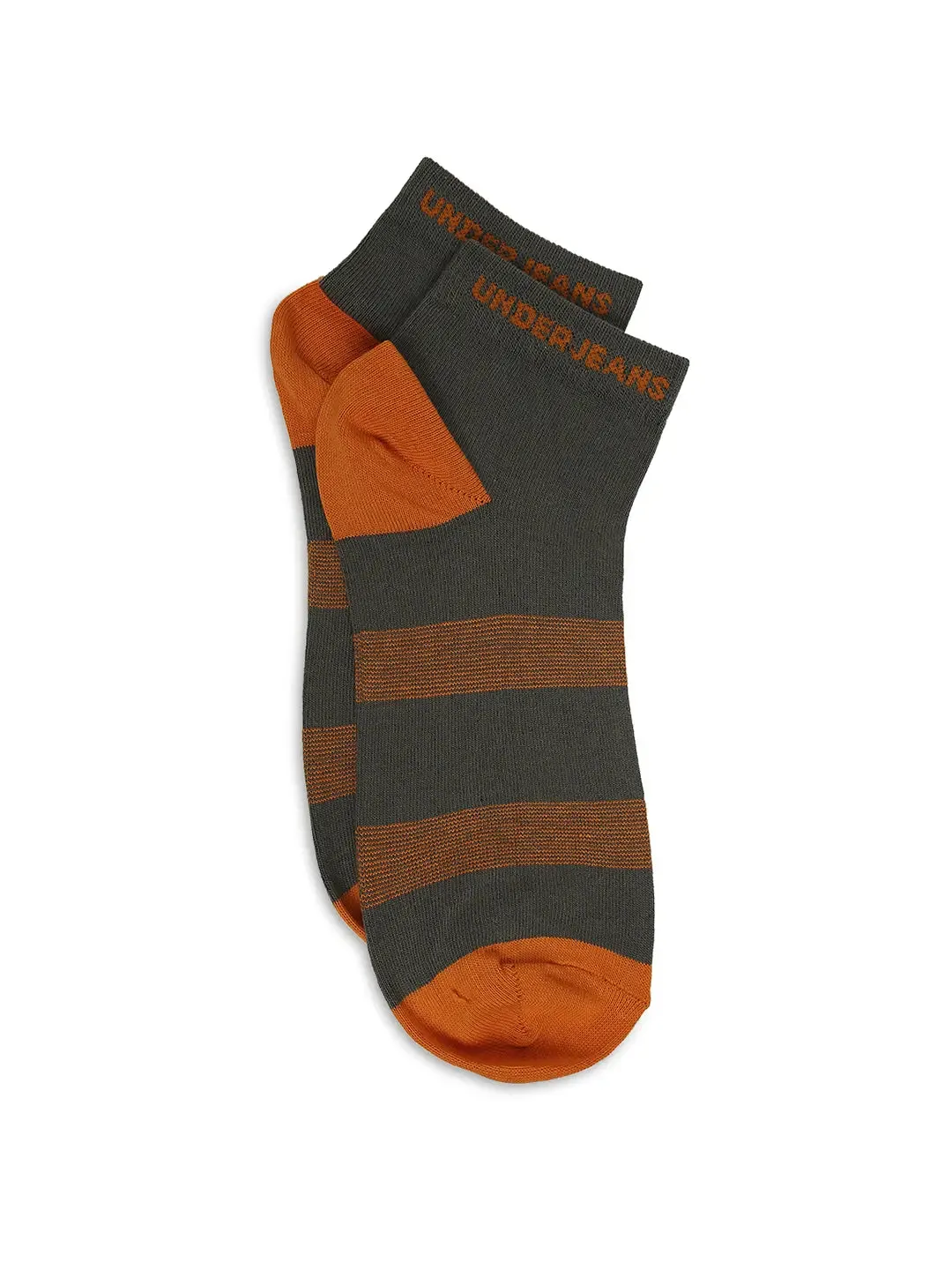 Men Premium Dark Grey & Navy Ankle Length Socks - Pack Of 2- Underjeans By Spykar