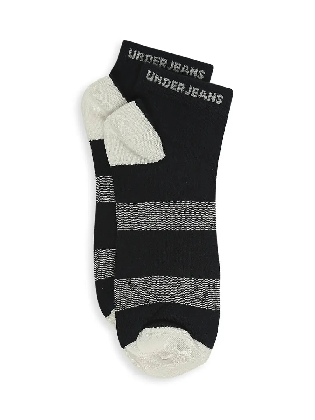 Men Premium Dark Grey & Navy Ankle Length Socks - Pack Of 2- Underjeans By Spykar