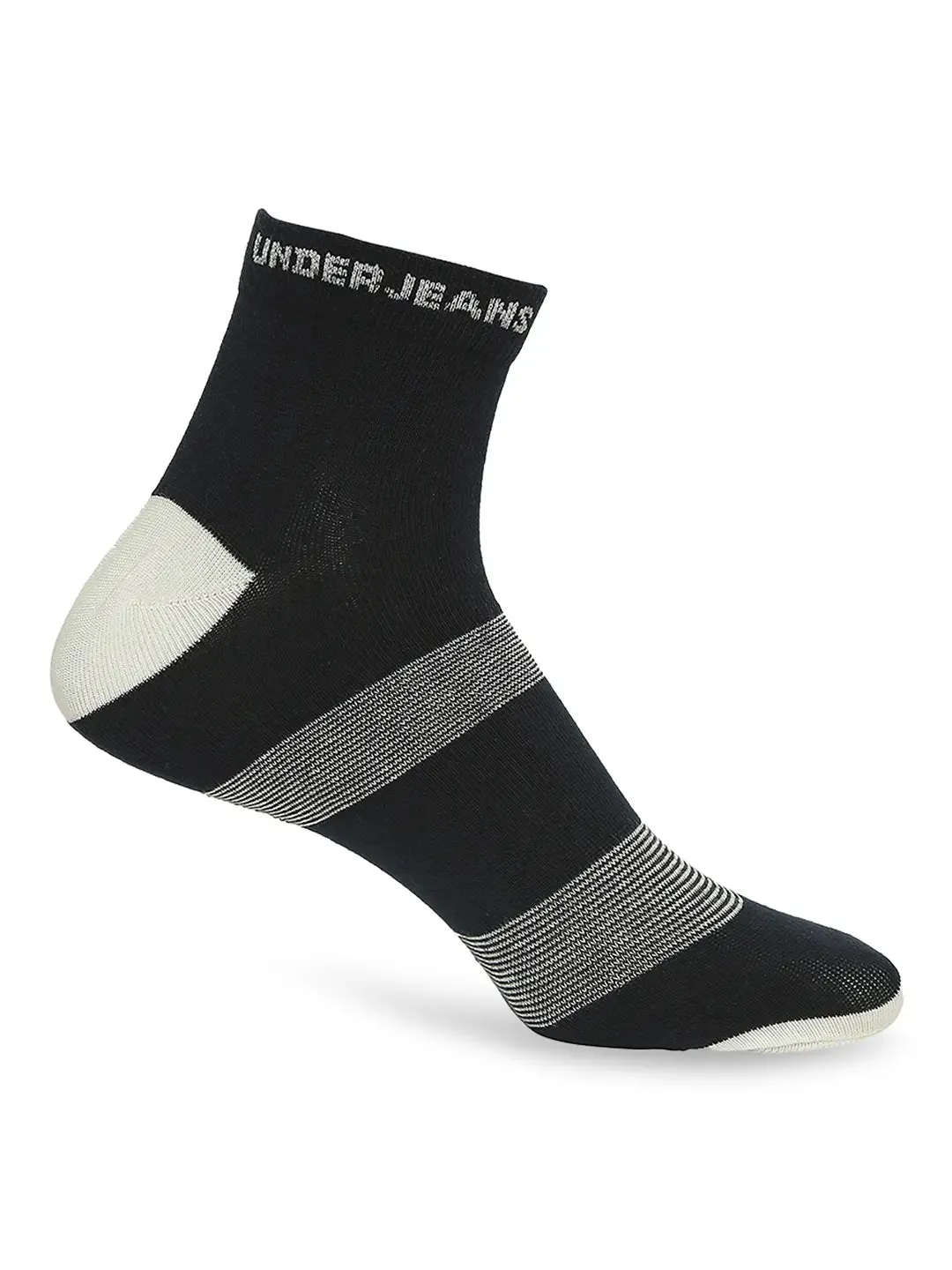 Men Premium Dark Grey & Navy Ankle Length Socks - Pack Of 2- Underjeans By Spykar