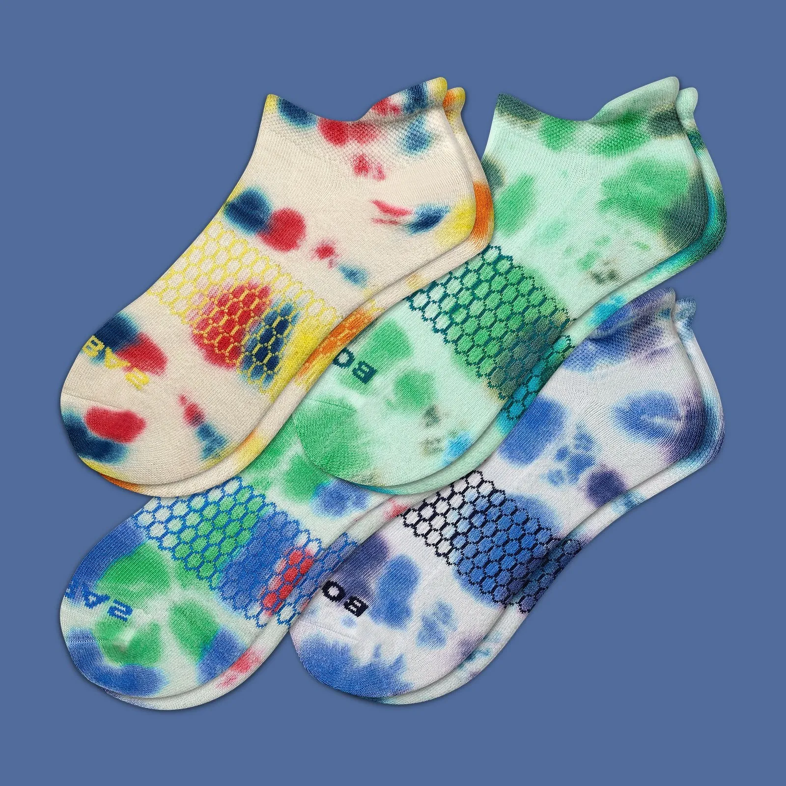 Men's Color Swatch Tie Dye Ankle Sock 4-Pack