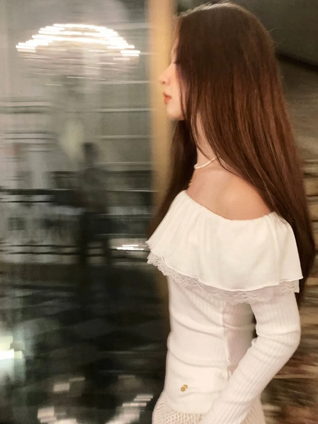 [Mummy Cat] Fluffy French Lace Top