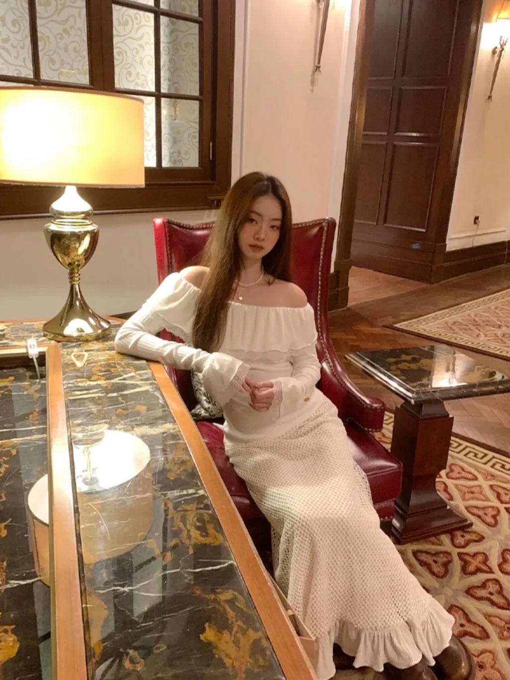 [Mummy Cat] Fluffy French Lace Top