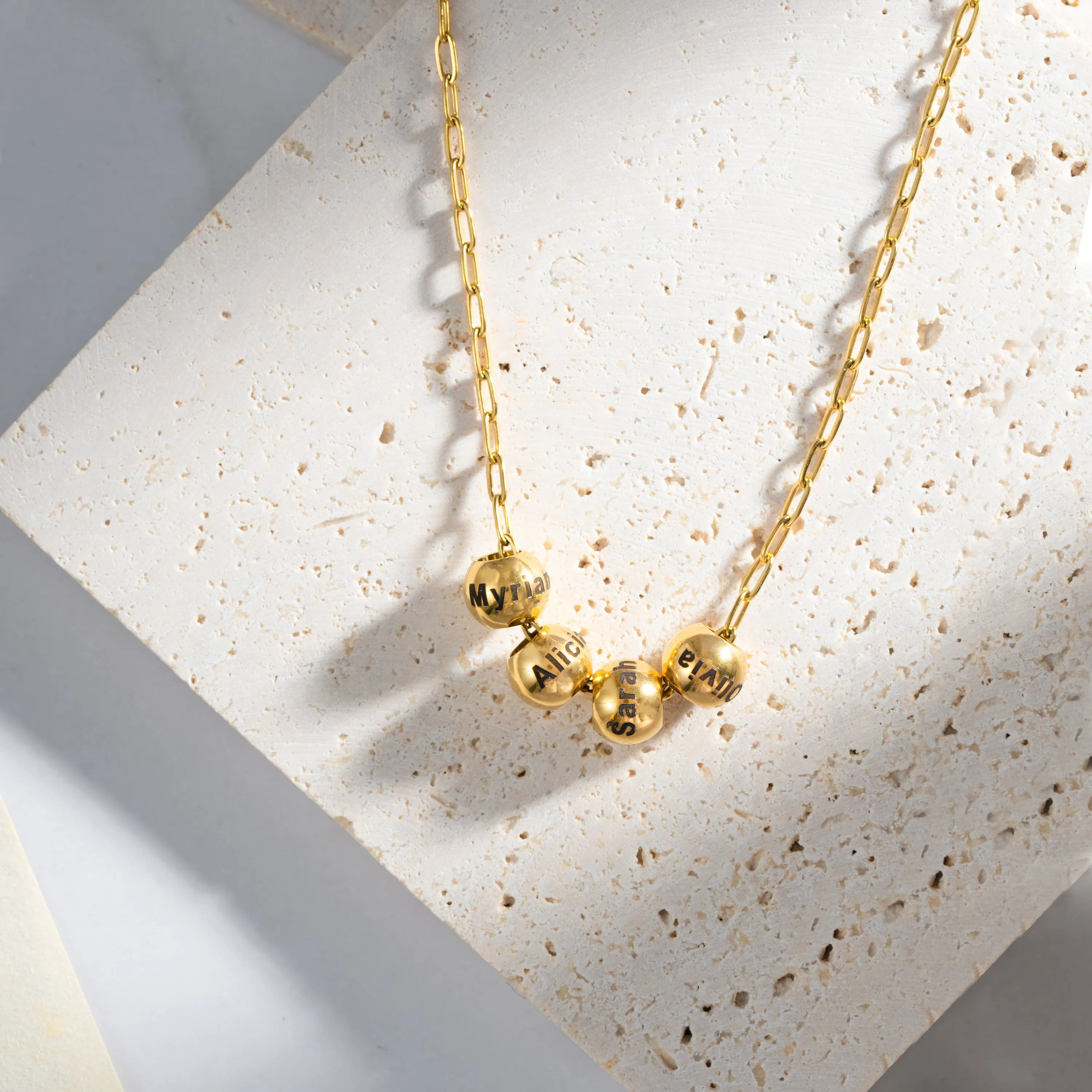 Name Pearls and Chain Necklace