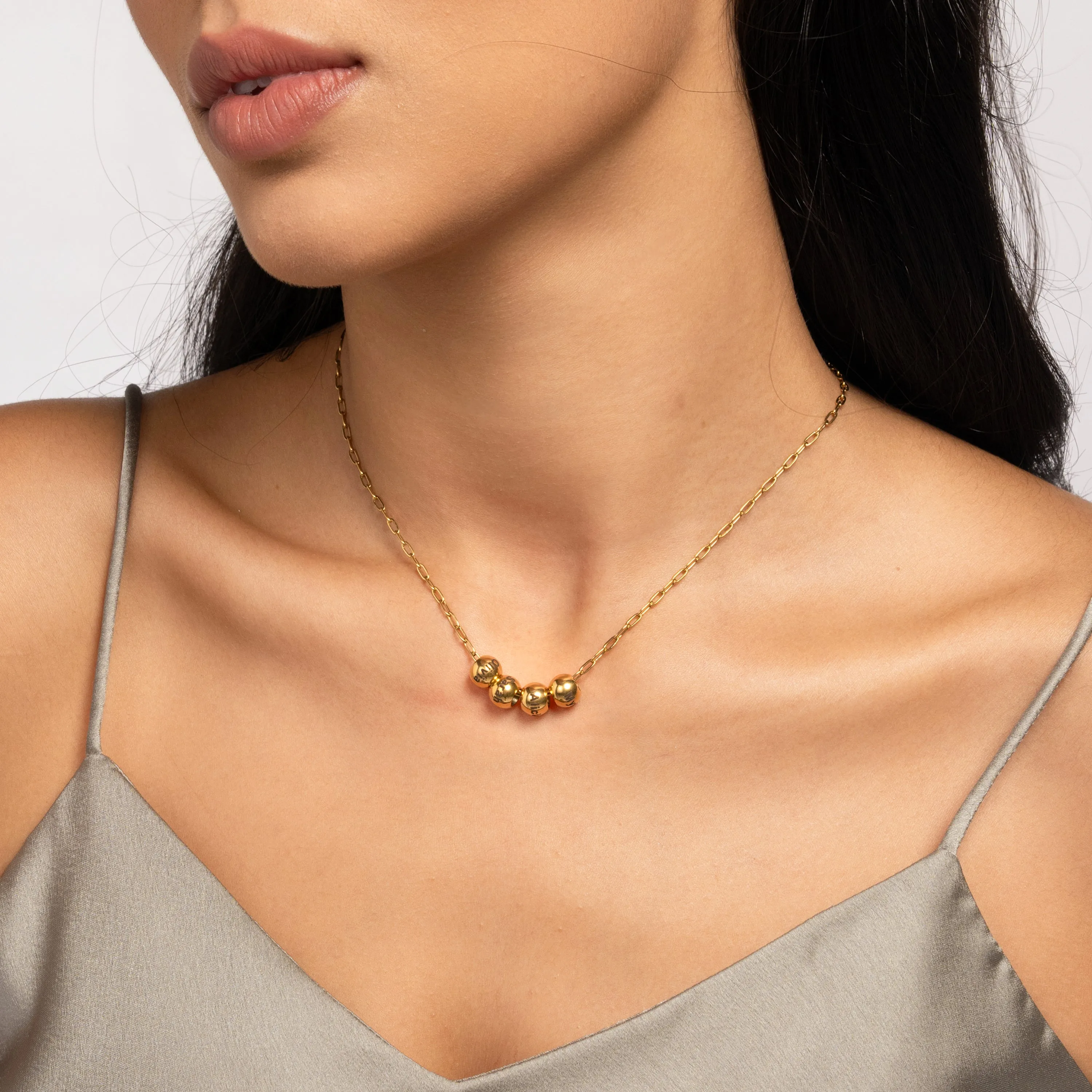Name Pearls and Chain Necklace