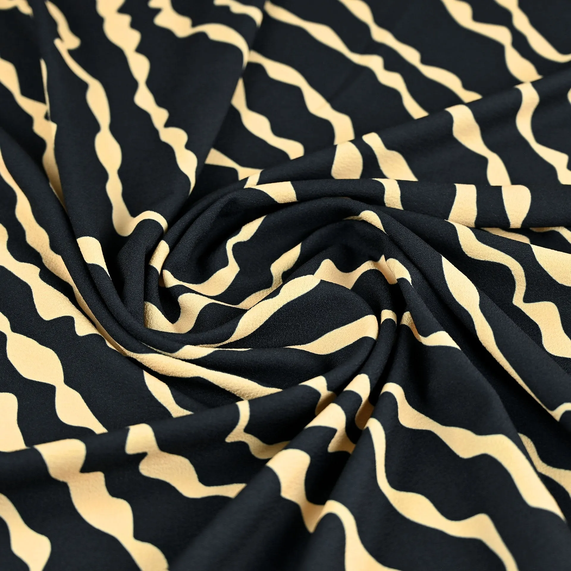 Navy Print Crepe 3828