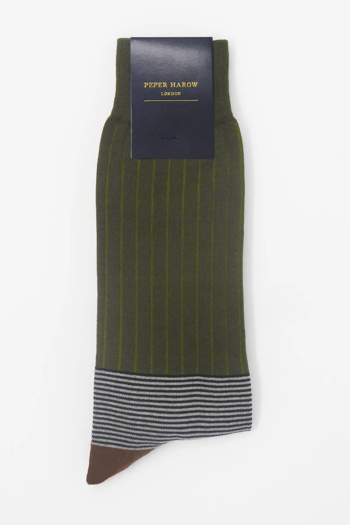 Oxford Stripe Men's Socks - Sage
