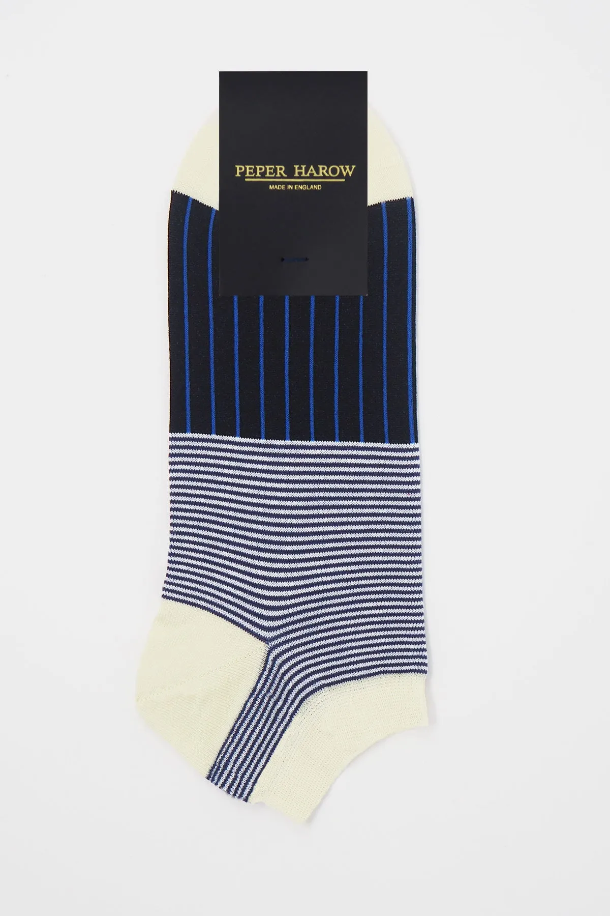 Oxford Stripe Men's Trainer Socks Bundle - Black & Scarlet