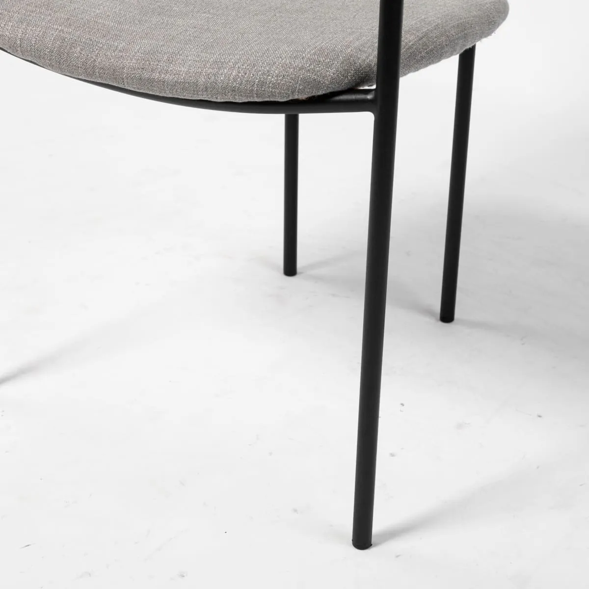 Parker Dining Chair Gray Fabric | Black Metal
