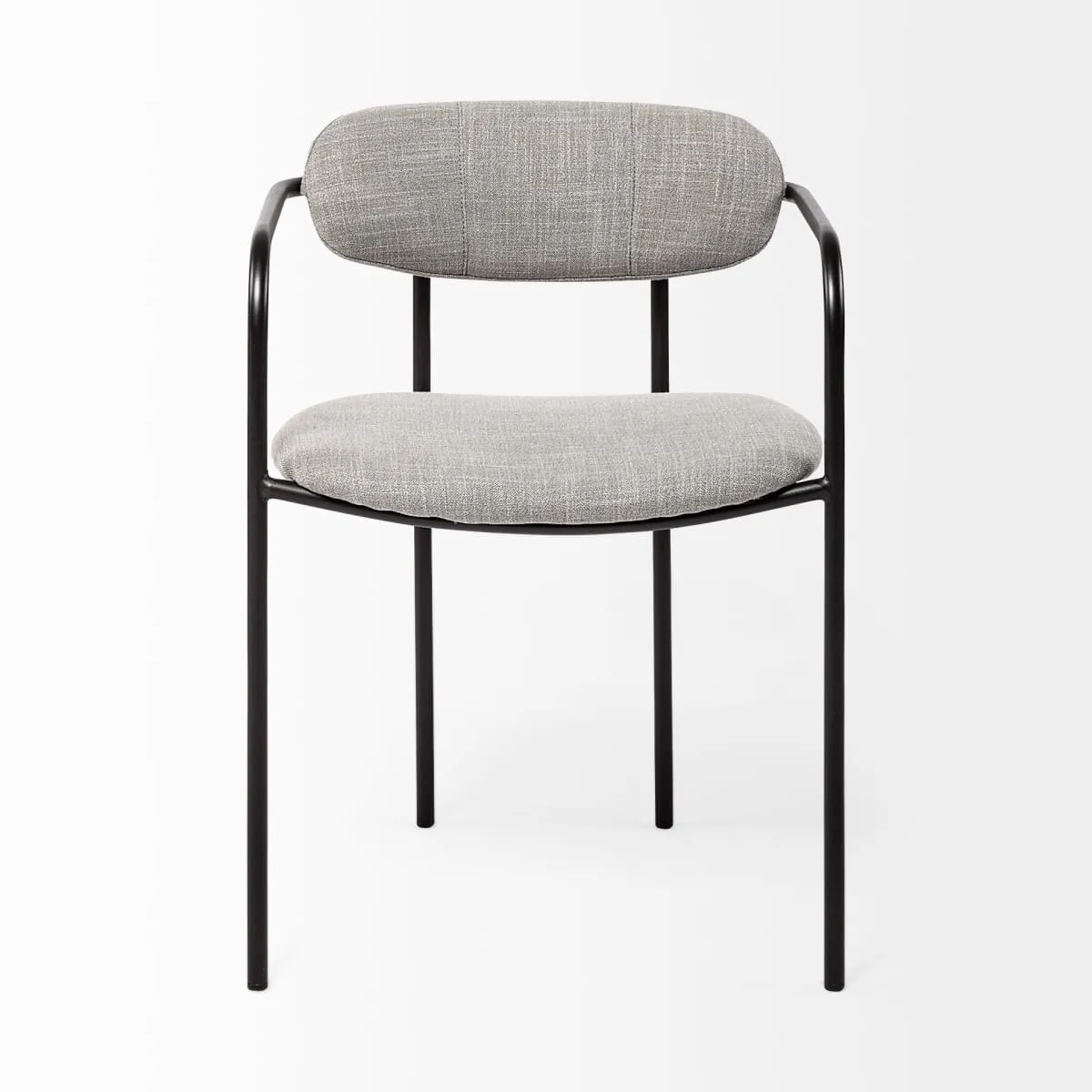 Parker Dining Chair Gray Fabric | Black Metal
