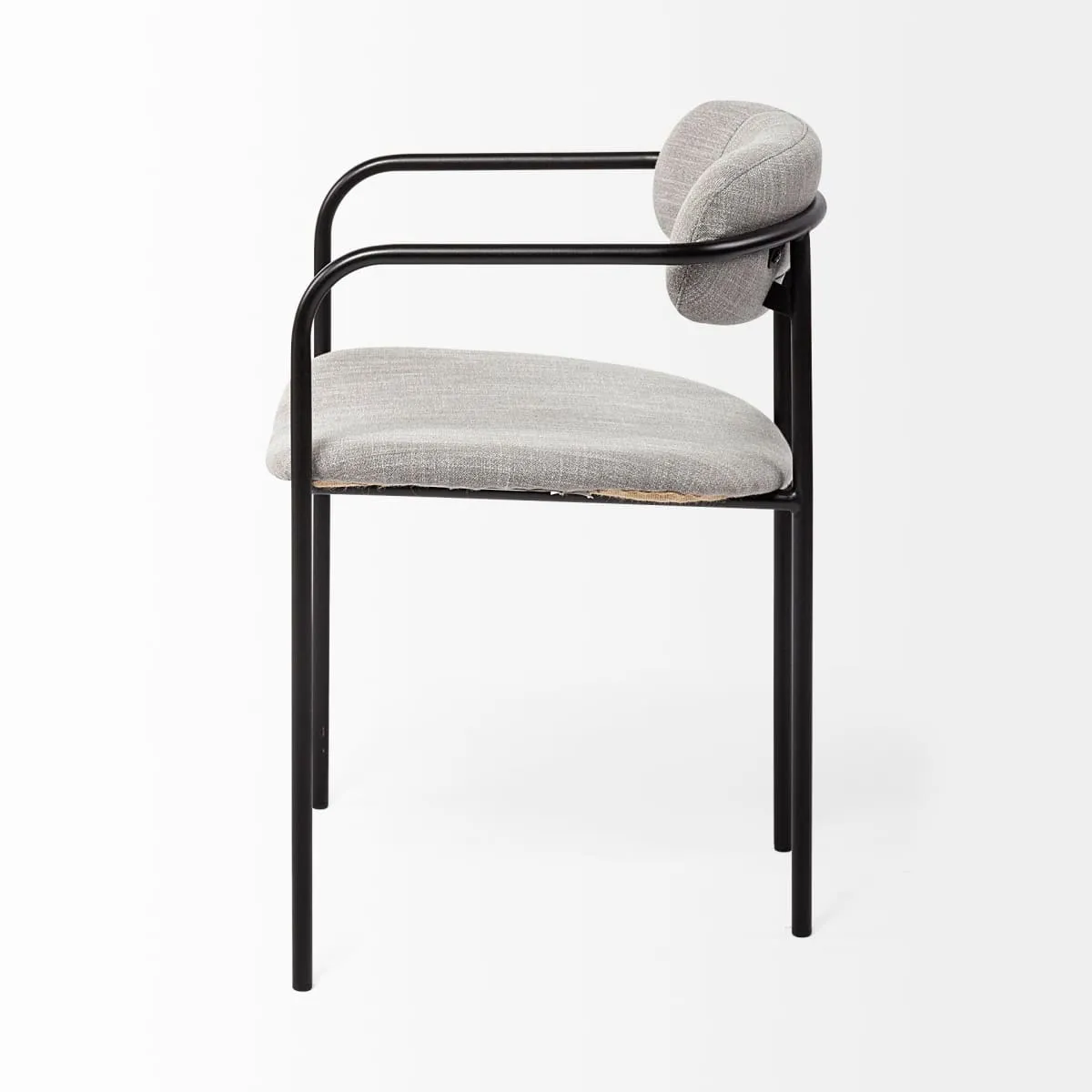 Parker Dining Chair Gray Fabric | Black Metal