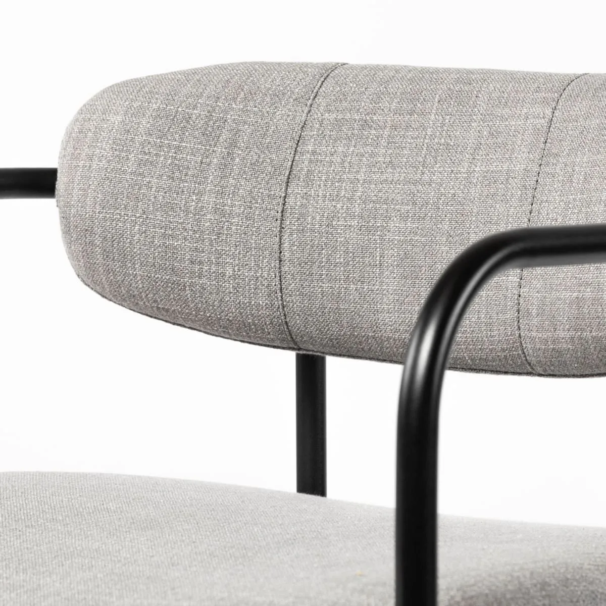 Parker Dining Chair Gray Fabric | Black Metal