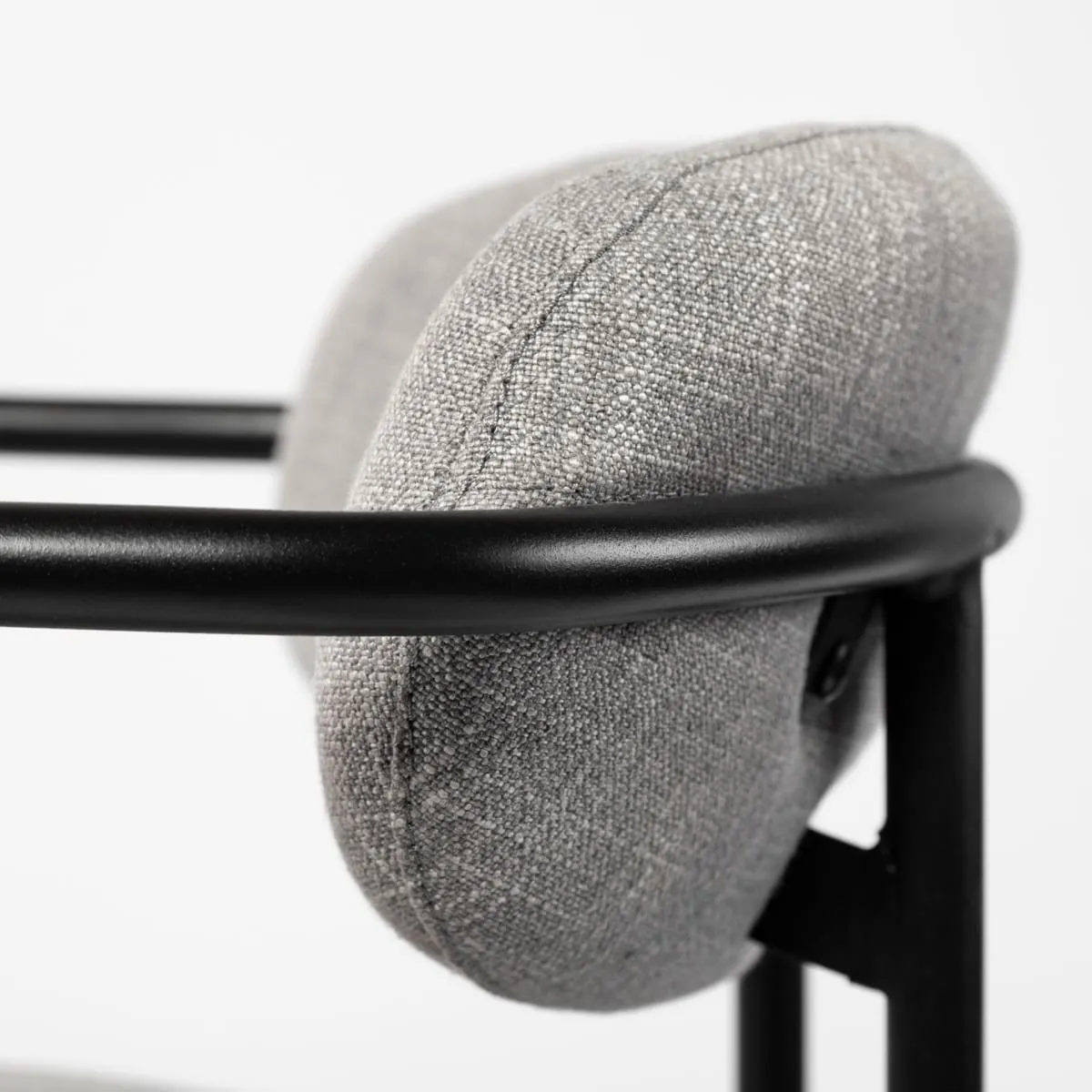 Parker Dining Chair Gray Fabric | Black Metal