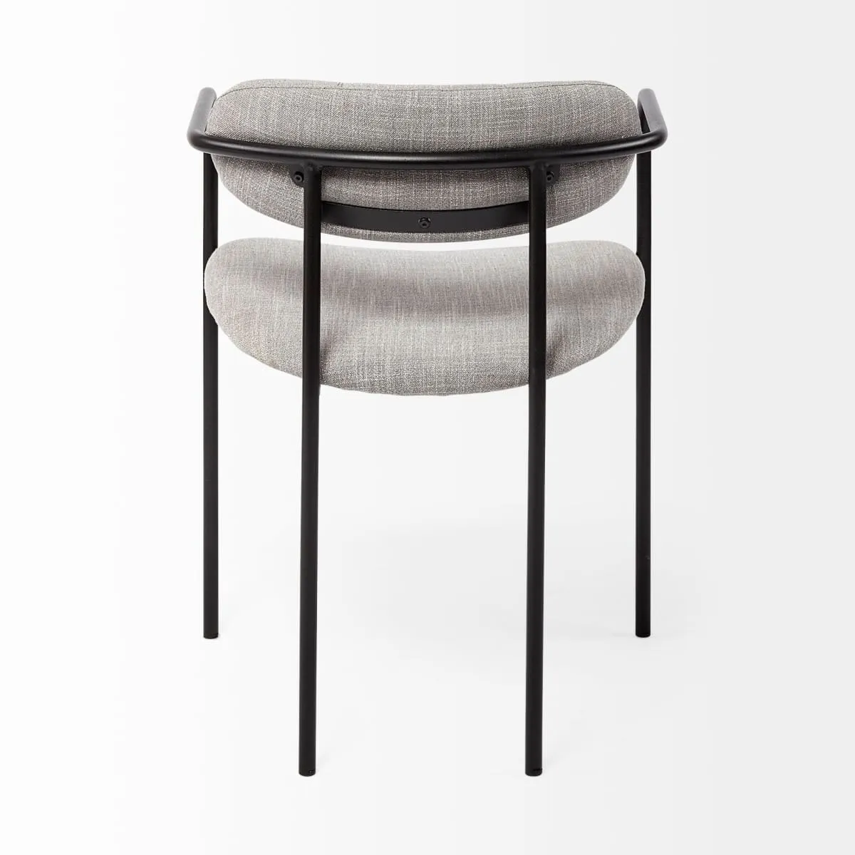 Parker Dining Chair Gray Fabric | Black Metal