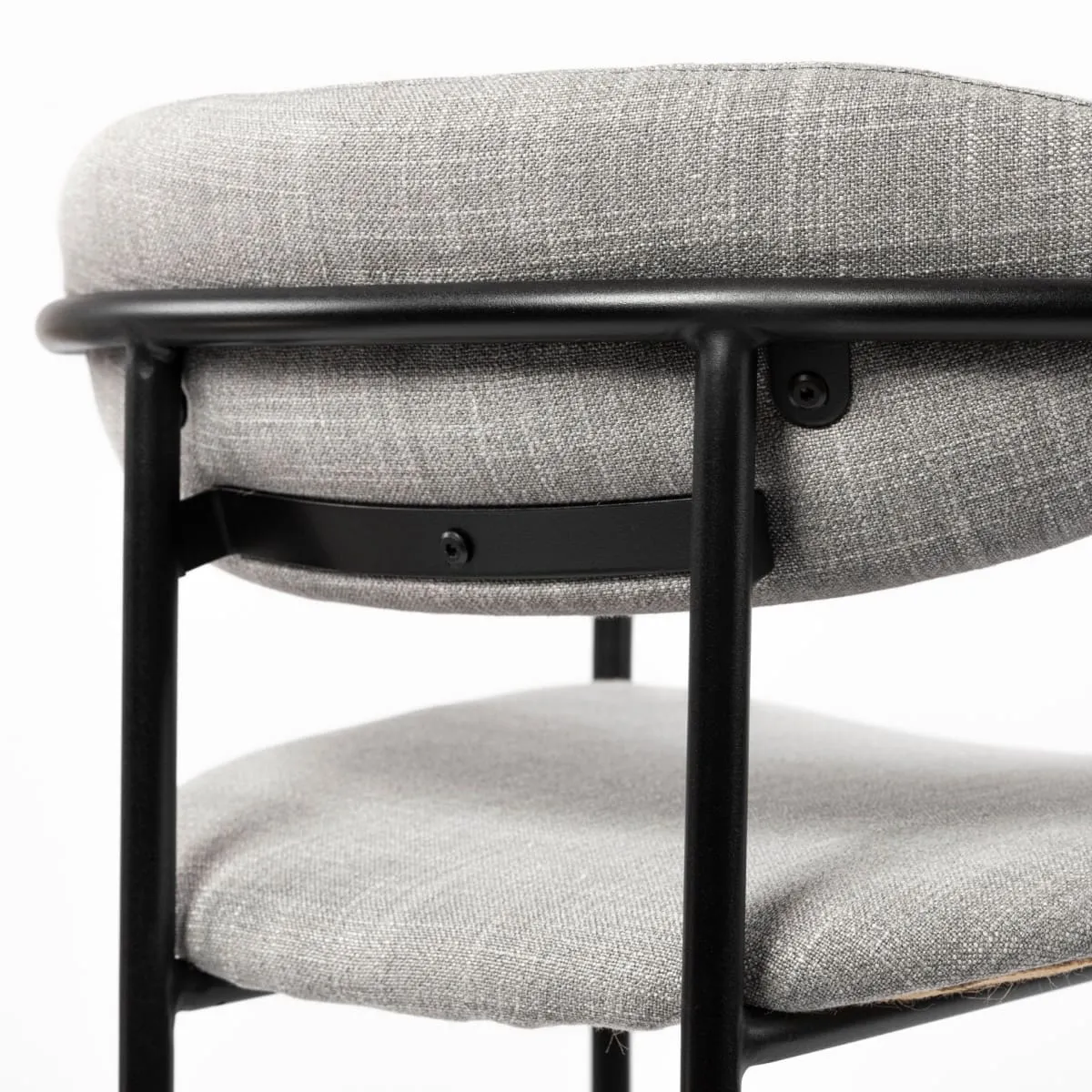 Parker Dining Chair Gray Fabric | Black Metal