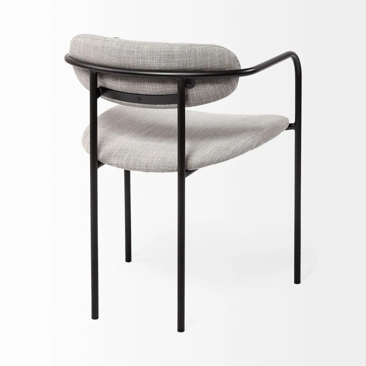 Parker Dining Chair Gray Fabric | Black Metal