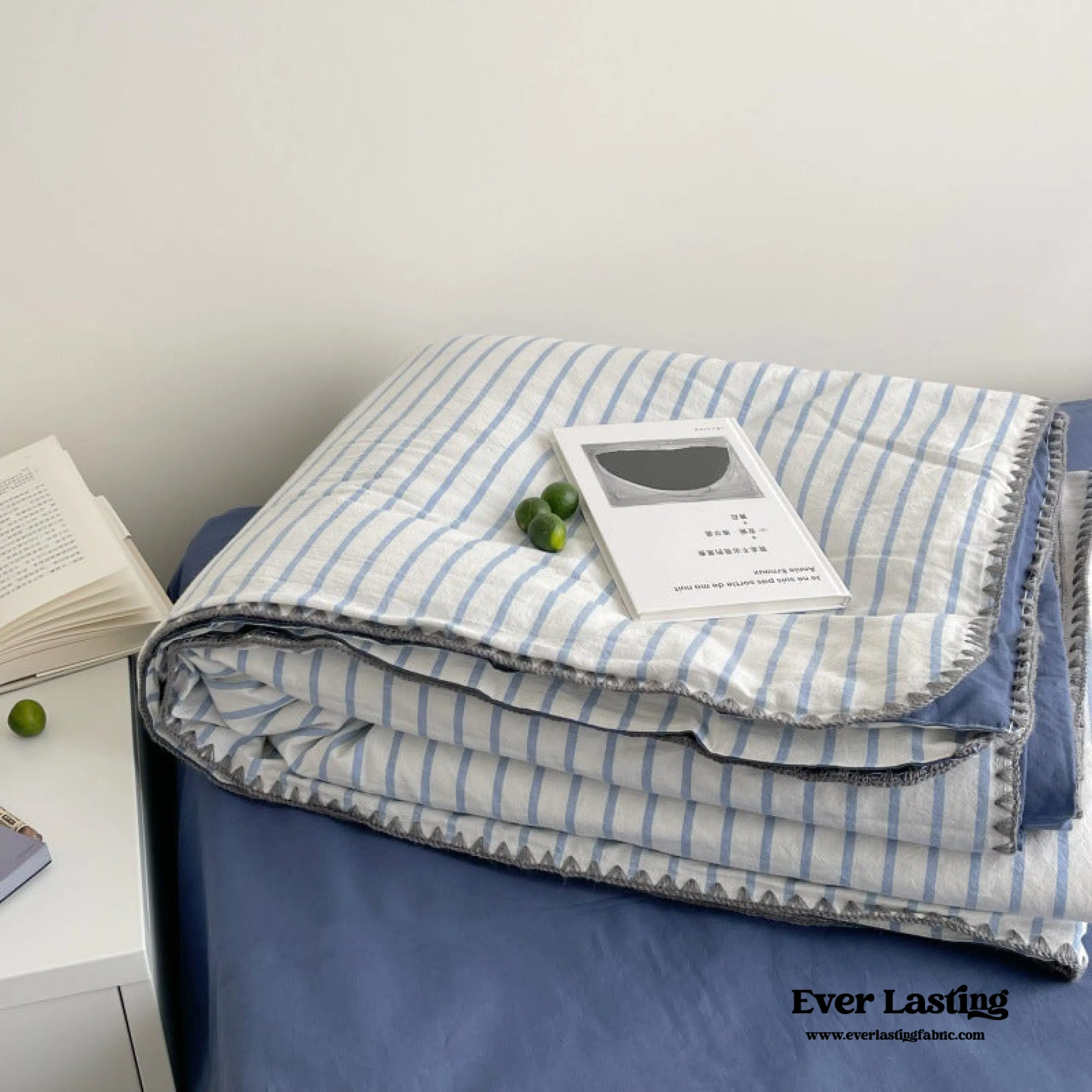 Pastel Striped Blanket Set / Green