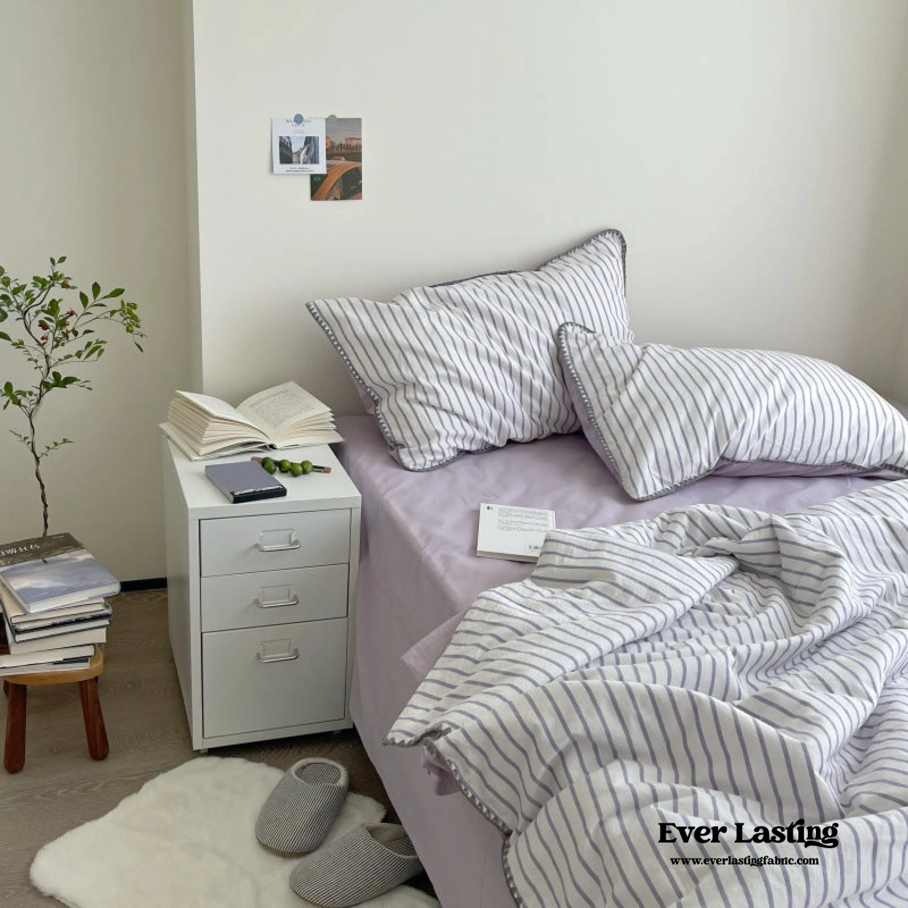 Pastel Striped Blanket Set / Green