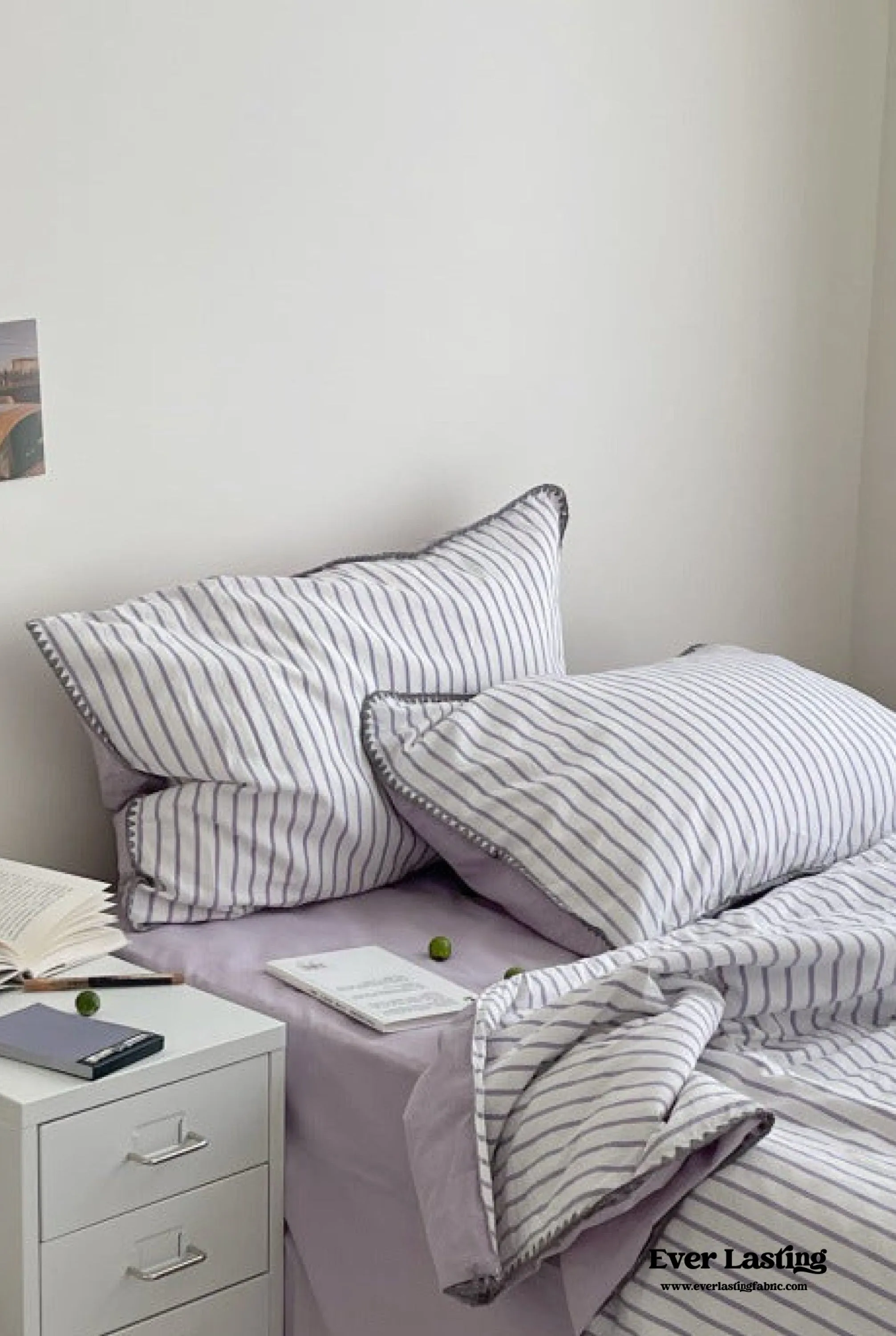 Pastel Striped Blanket Set / Green