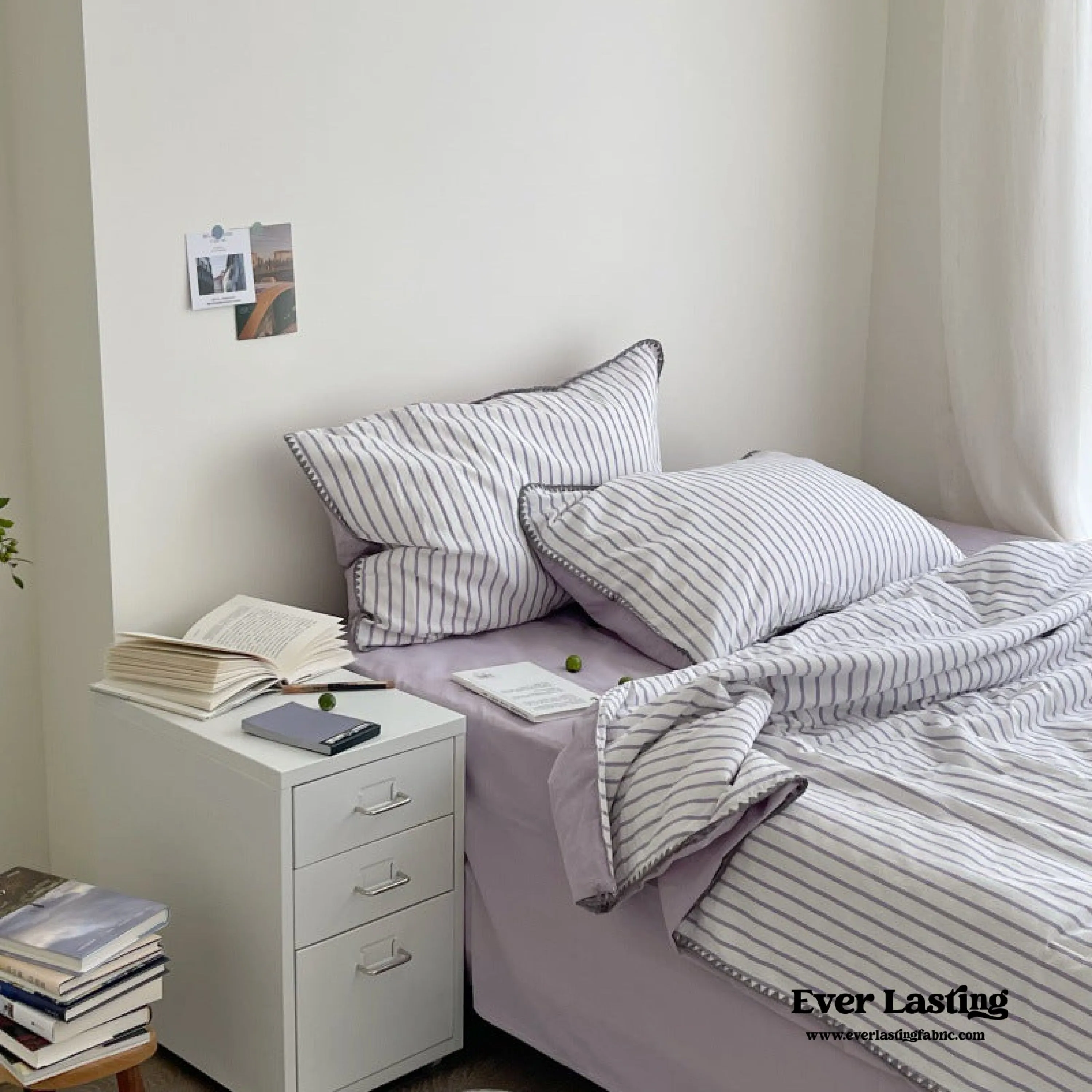 Pastel Striped Blanket Set / Green
