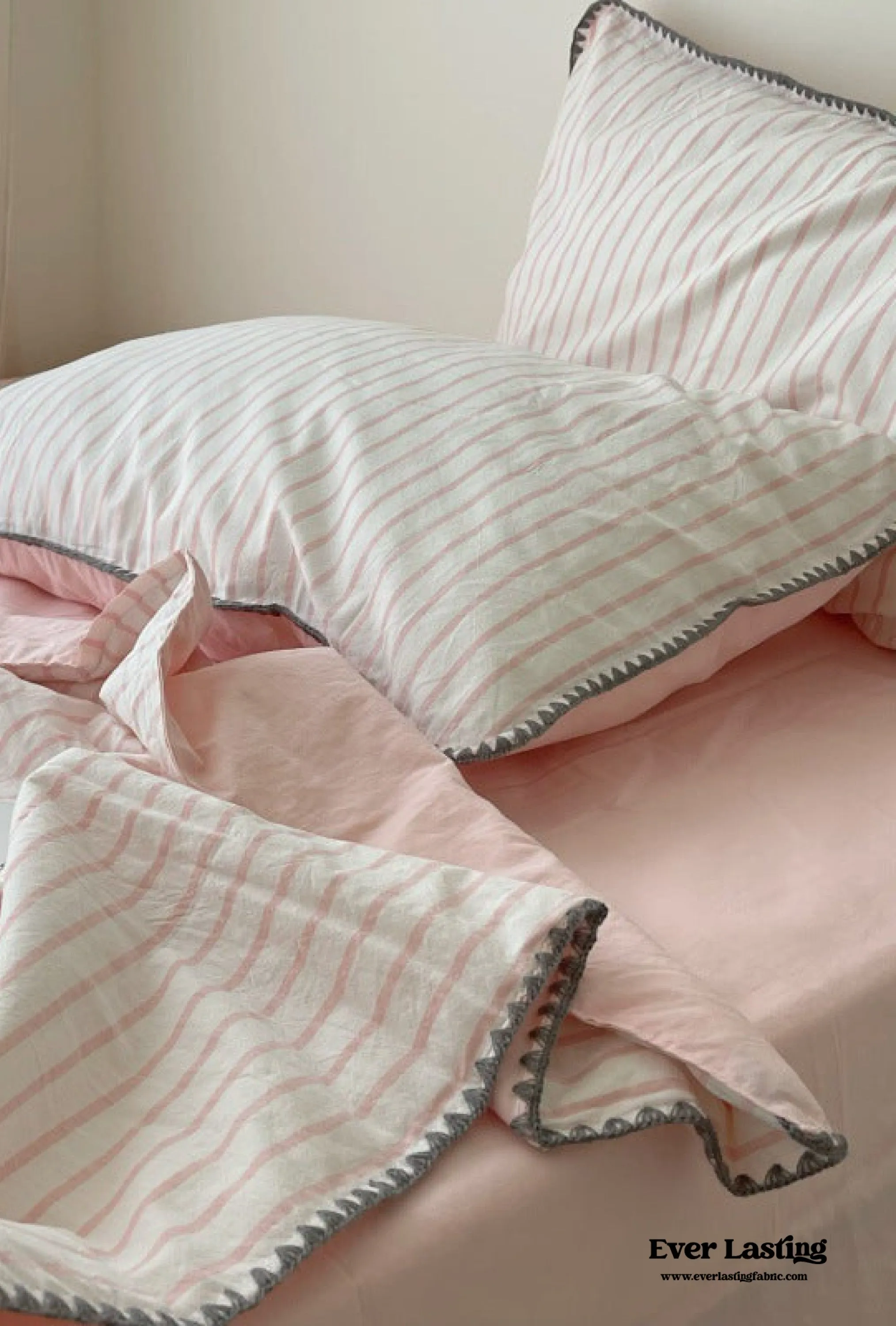 Pastel Striped Blanket Set / Green