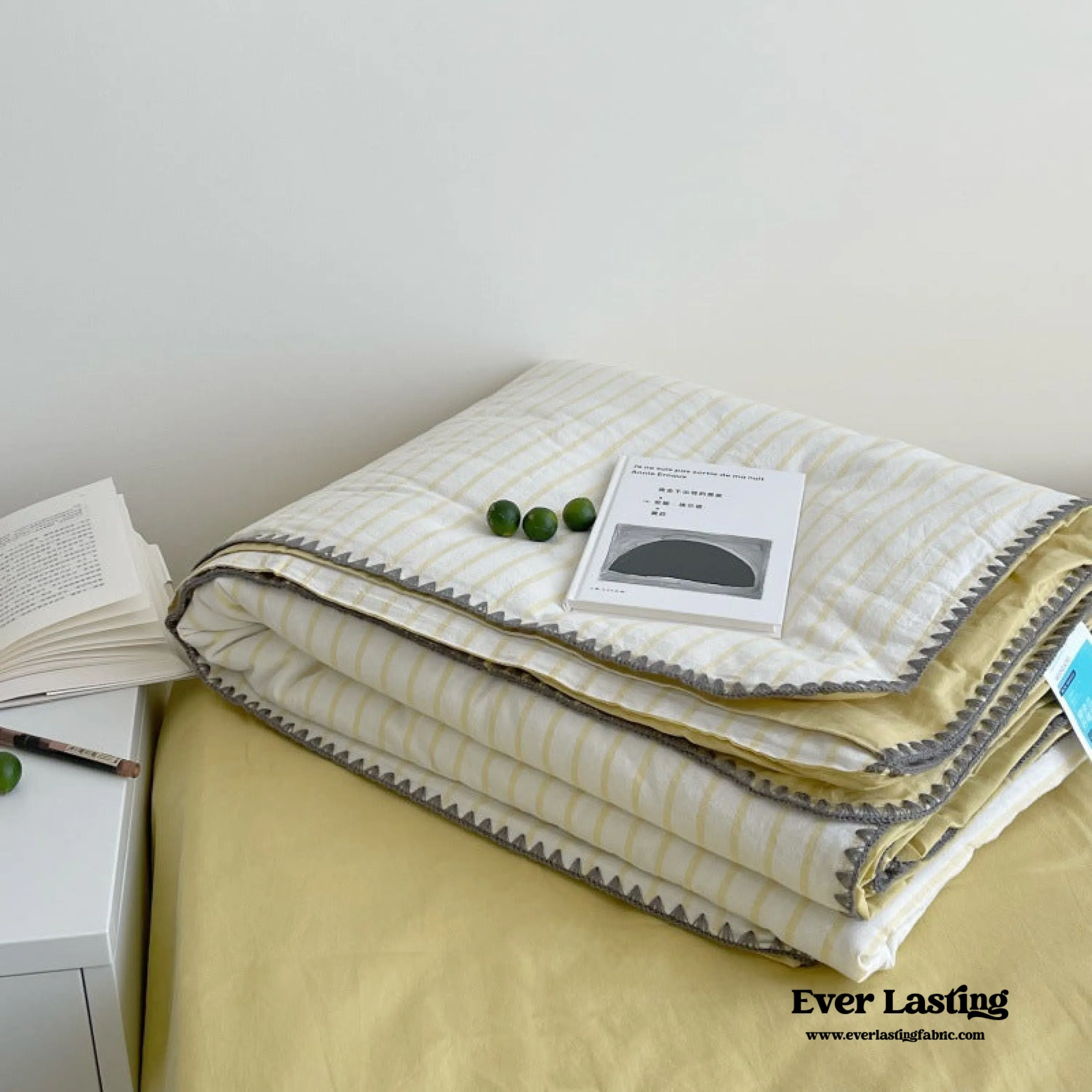 Pastel Striped Blanket Set / Green