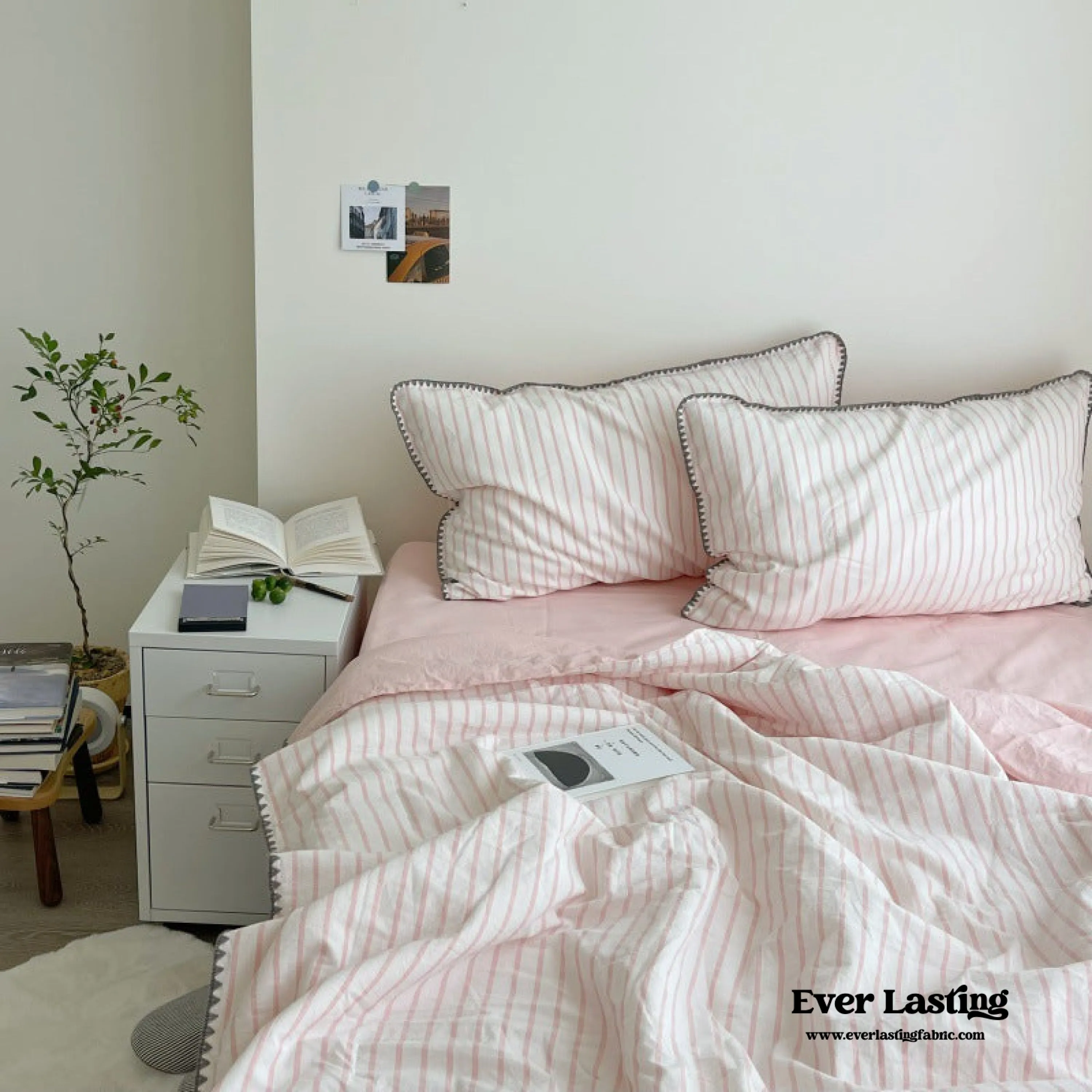 Pastel Striped Blanket Set / Green