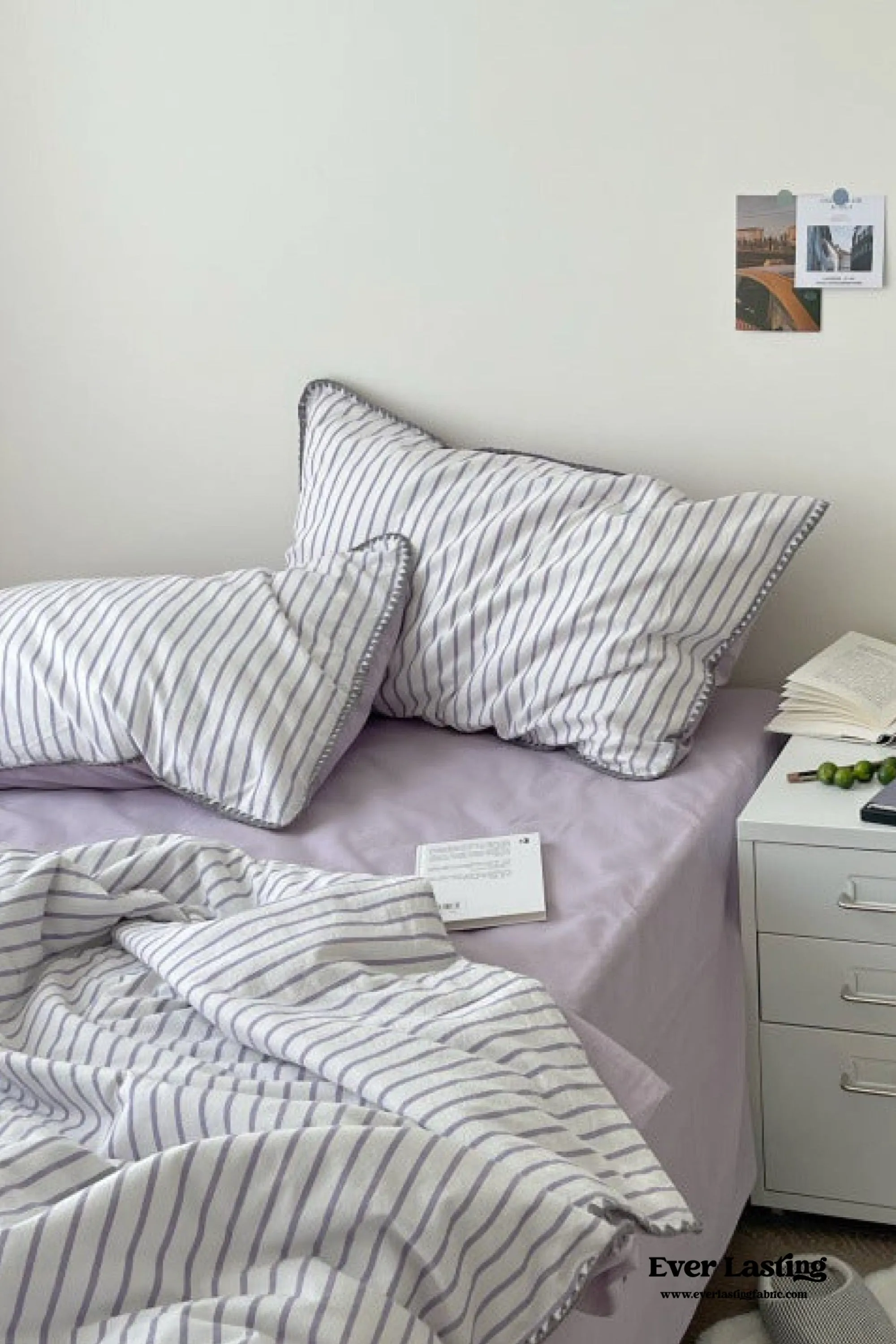 Pastel Striped Blanket Set / Green