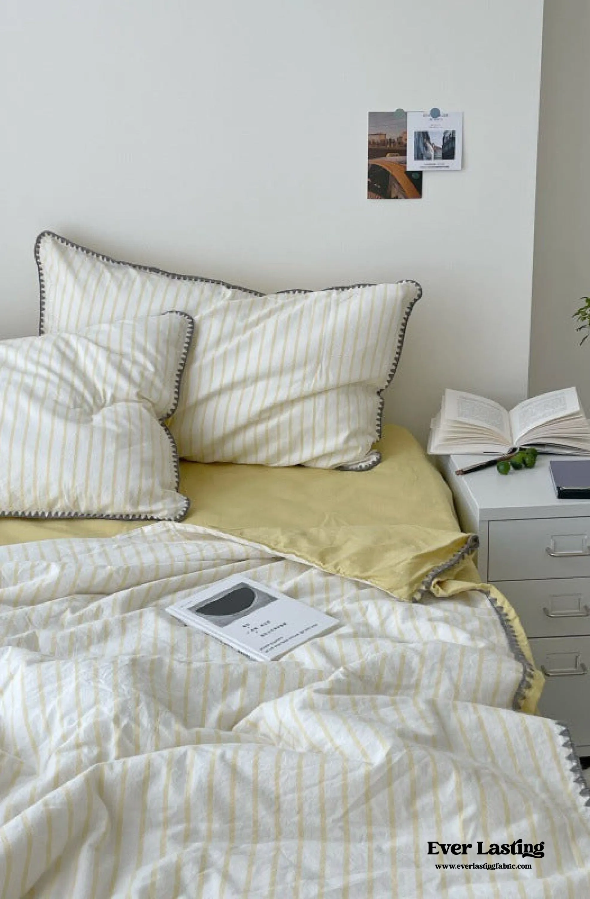 Pastel Striped Blanket Set / Green